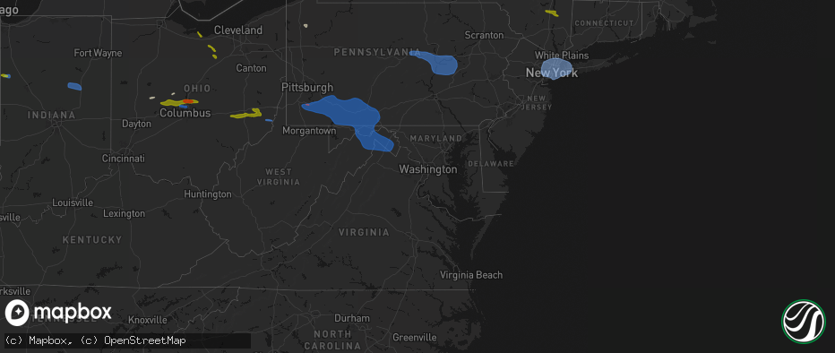 Hail map in Maryland on June 6, 2026