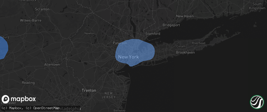 Hail map in Maspeth, NY on June 6, 2026