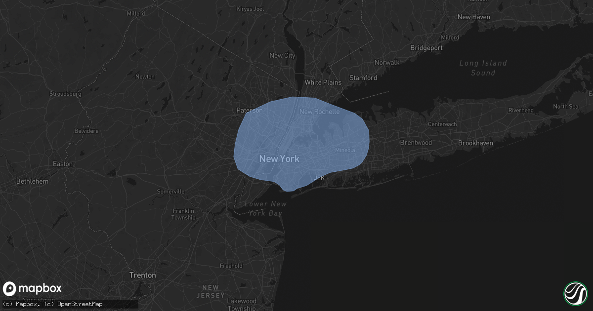 Hail map in Maspeth, NY on June 6, 2026
