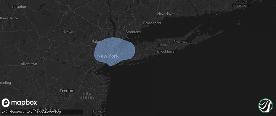 Hail map in Massapequa Park, NY on June 6, 2026