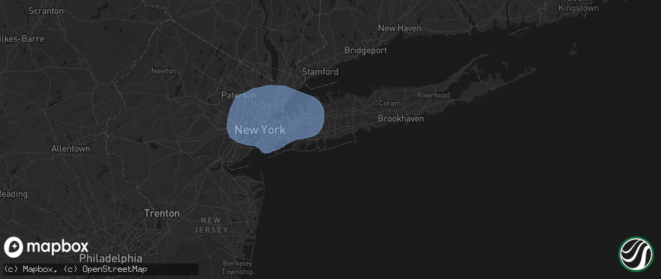 Hail map in Massapequa, NY on June 6, 2026