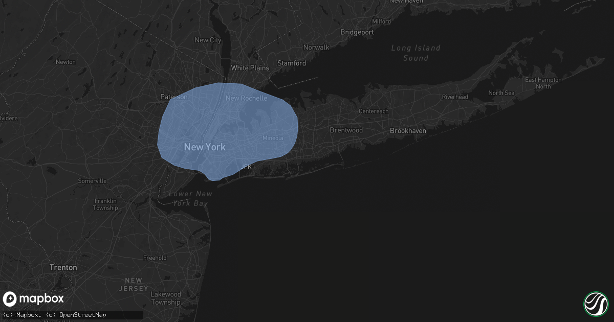 Hail map in Massapequa, NY on June 6, 2026
