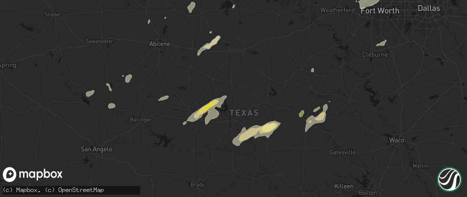 Hail map in May, TX on June 6, 2026