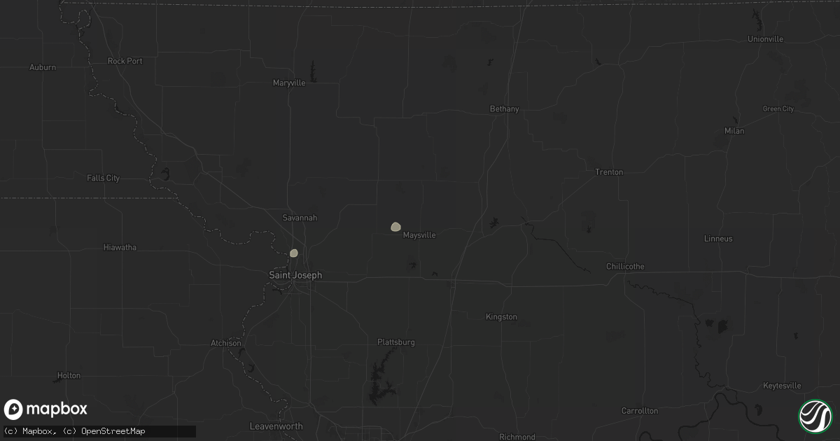 Hail map in Maysville, MO on June 6, 2026