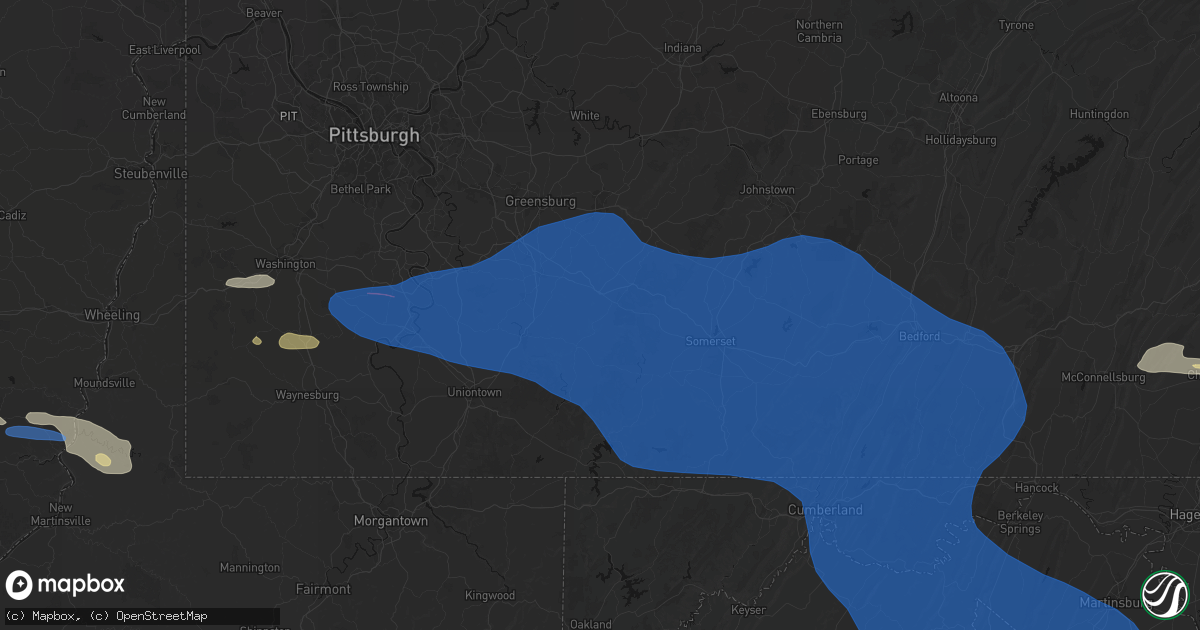 Hail map in Melcroft, PA on June 6, 2026