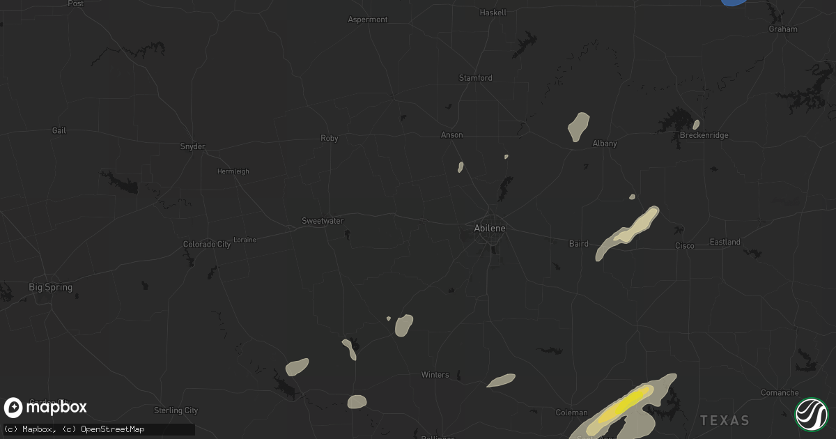 Hail map in Merkel, TX on June 6, 2026