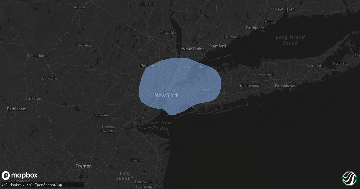 Hail map in Middle Village, NY on June 6, 2026