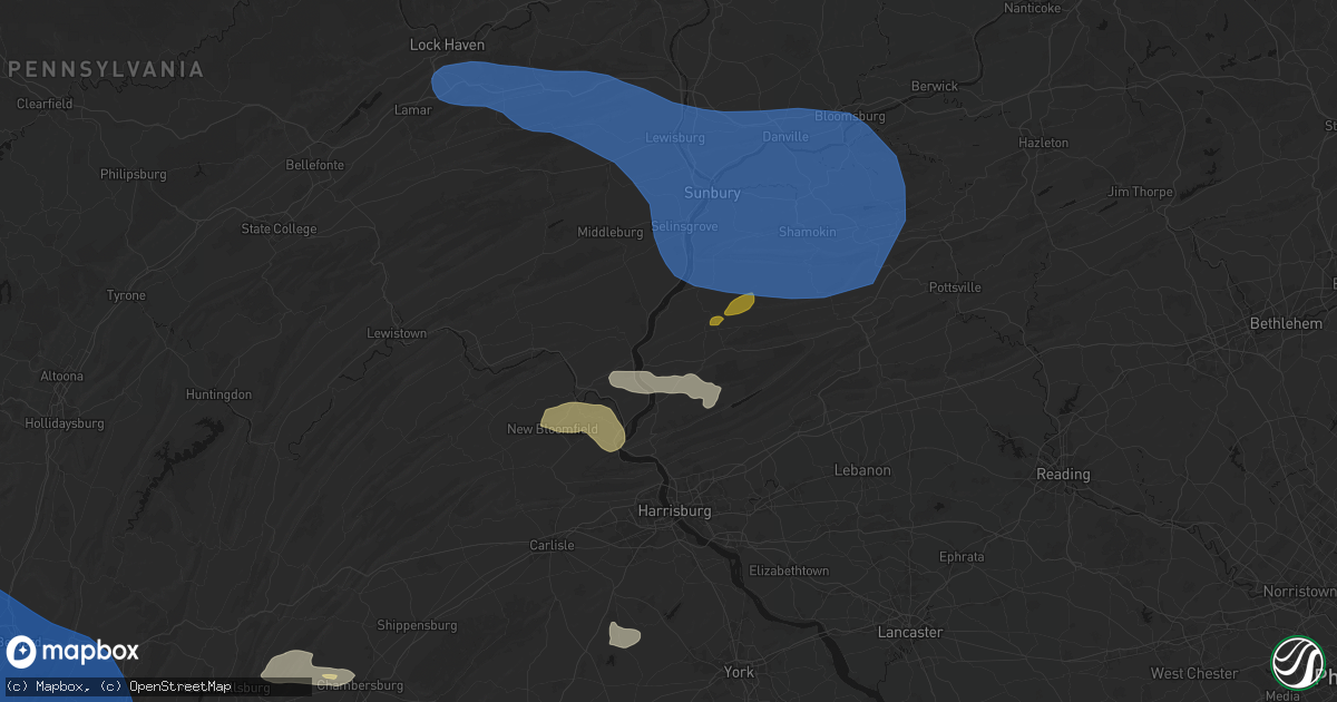 Hail map in Millersburg, PA on June 6, 2026
