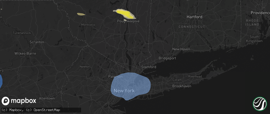 Hail map in Millwood, NY on June 6, 2026