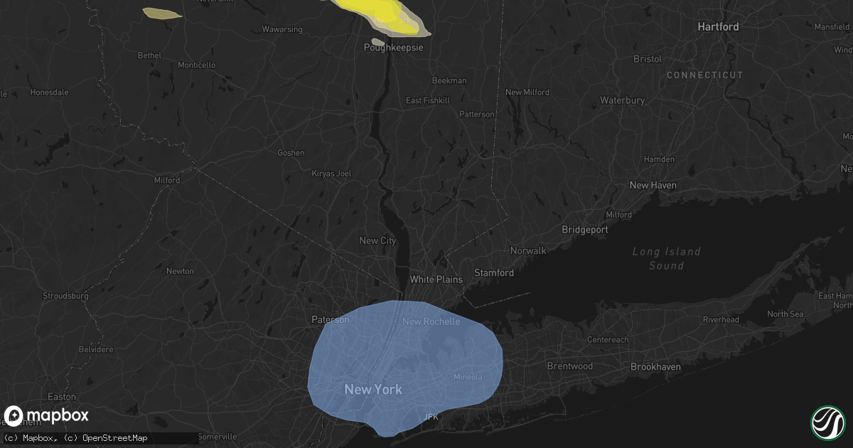 Hail map in Millwood, NY on June 6, 2026