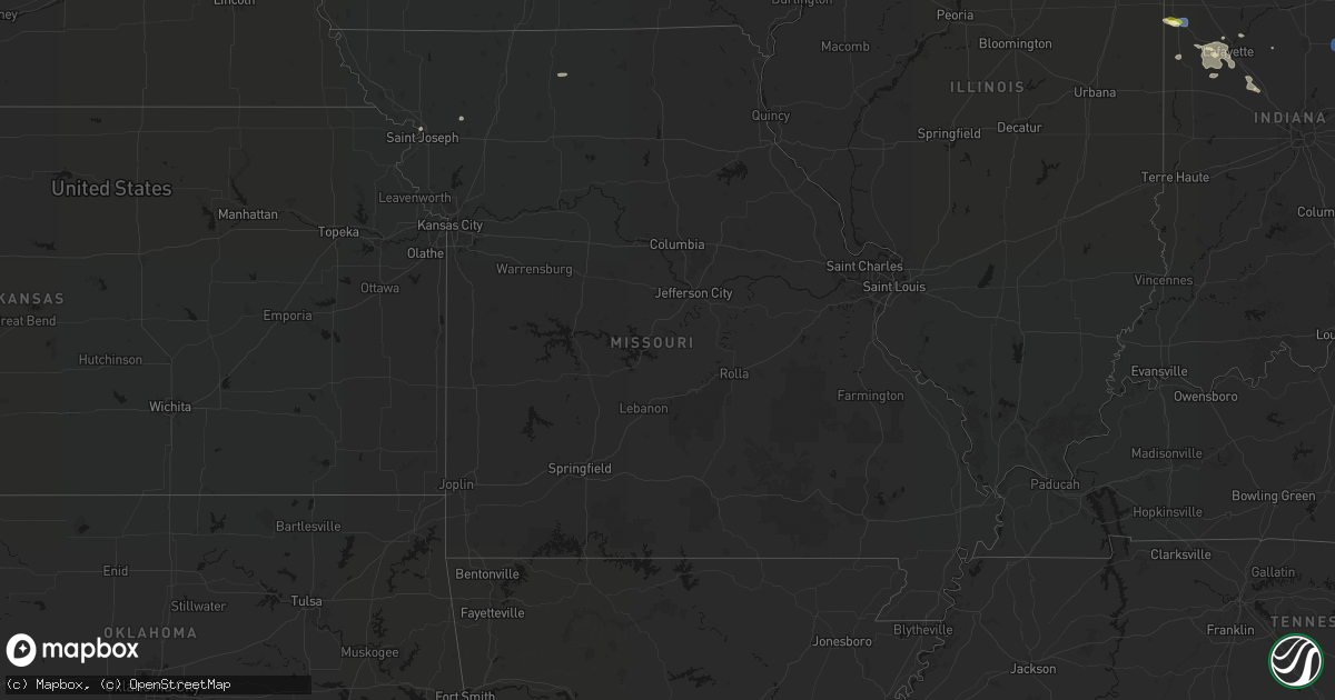 Hail map in Missouri on June 6, 2026