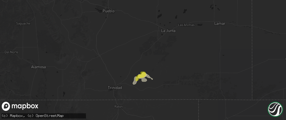 Hail map in Model, CO on June 6, 2026