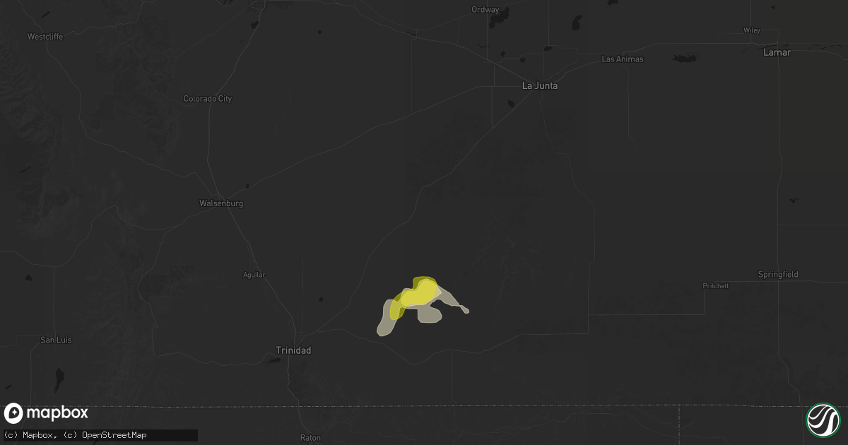 Hail map in Model, CO on June 6, 2026