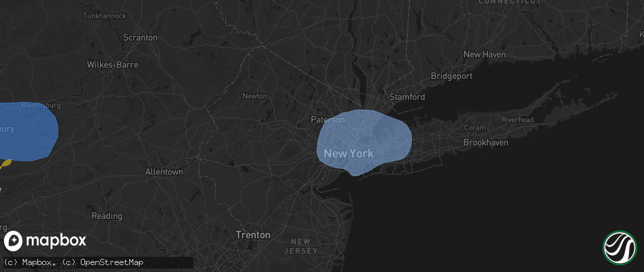 Hail map in Montclair, NJ on June 6, 2026