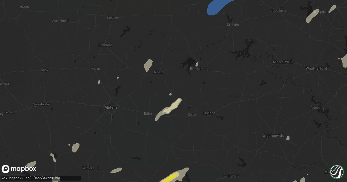 Hail map in Moran, TX on June 6, 2026
