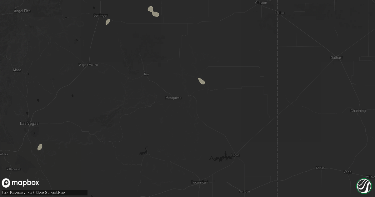Hail map in Mosquero, NM on June 6, 2026