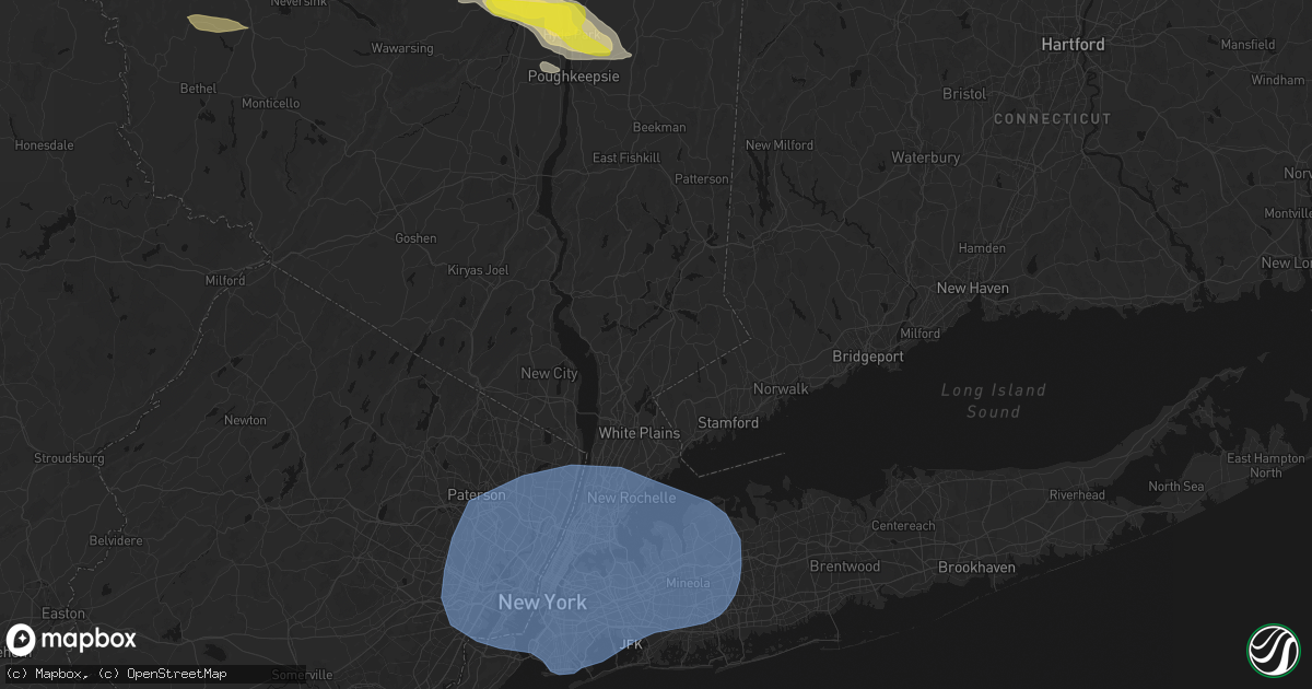 Hail map in Mount Kisco, NY on June 6, 2026
