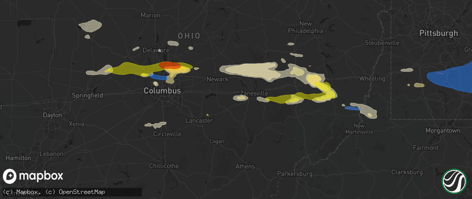 Hail map in Mount Perry, OH on June 6, 2026