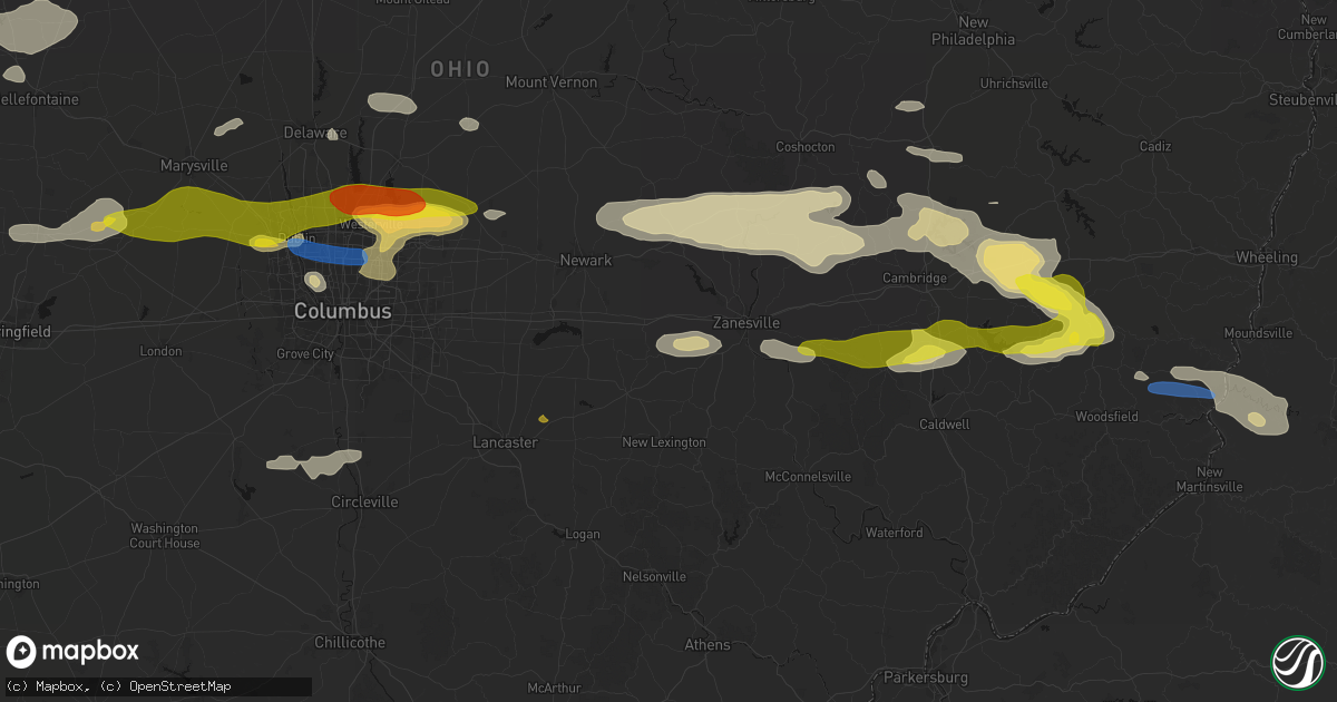 Hail map in Mount Perry, OH on June 6, 2026