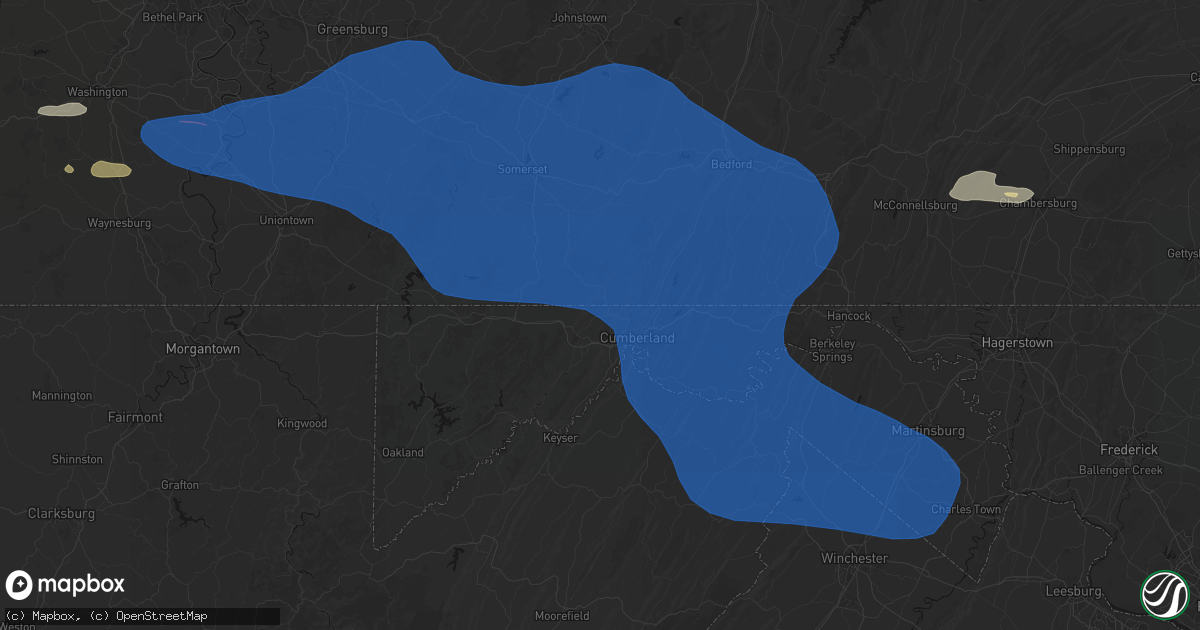 Hail map in Mount Savage, MD on June 6, 2026