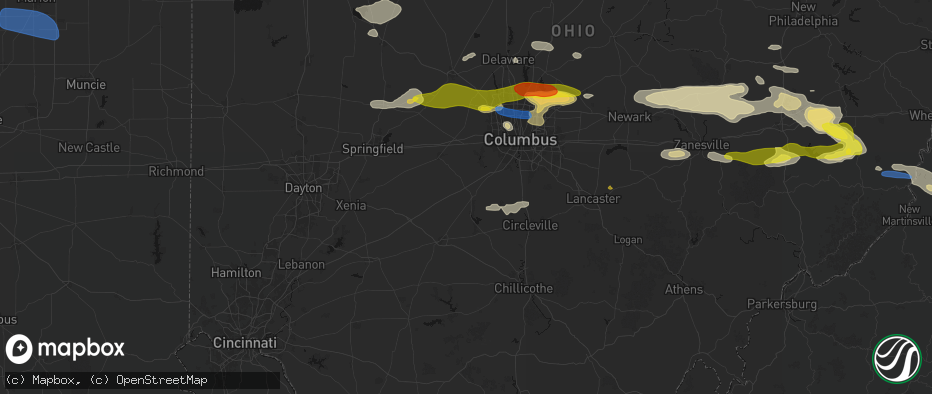 Hail map in Mount Sterling, OH on June 6, 2026