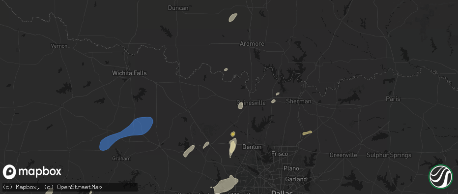Hail map in Muenster, TX on June 6, 2026