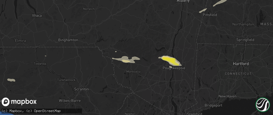 Hail map in Neversink, NY on June 6, 2026