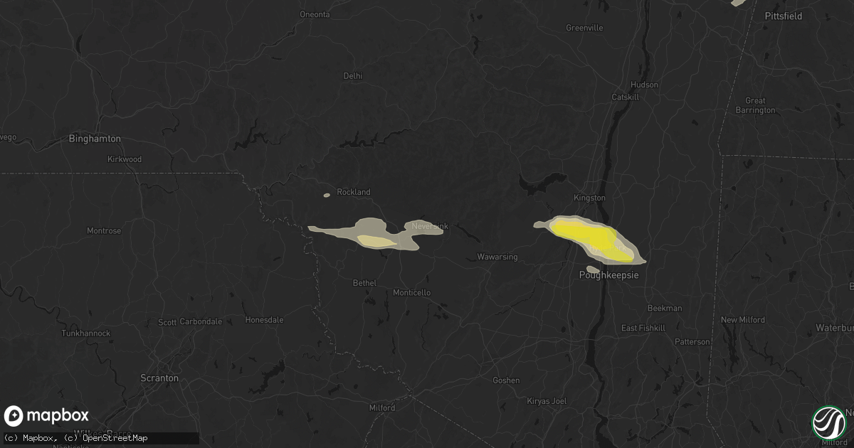 Hail map in Neversink, NY on June 6, 2026