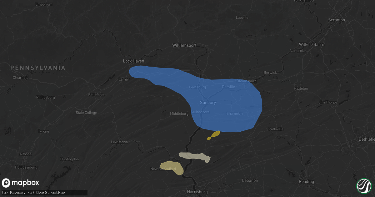 Hail map in New Berlin, PA on June 6, 2026