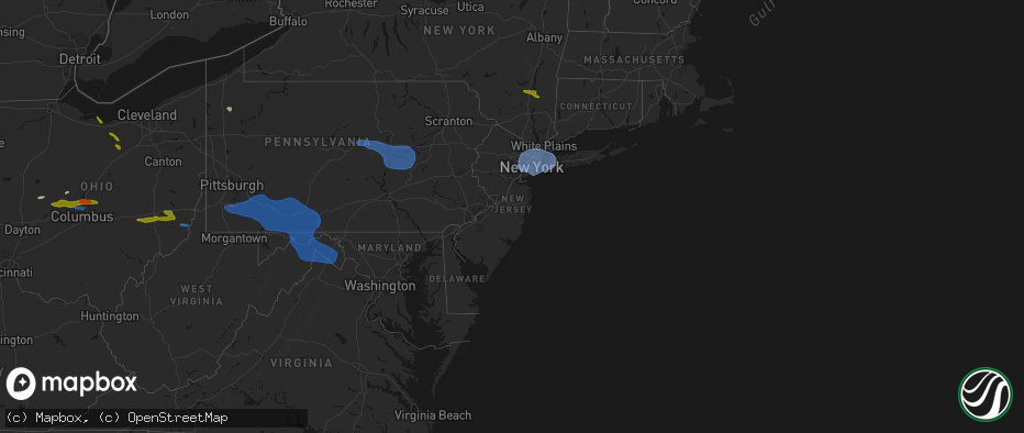 Hail map in New Jersey on June 6, 2026