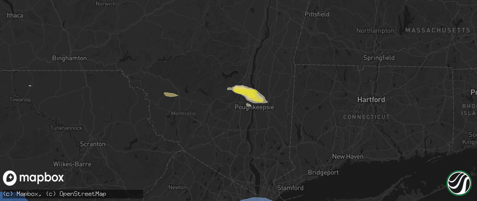 Hail map in New Paltz, NY on June 6, 2026