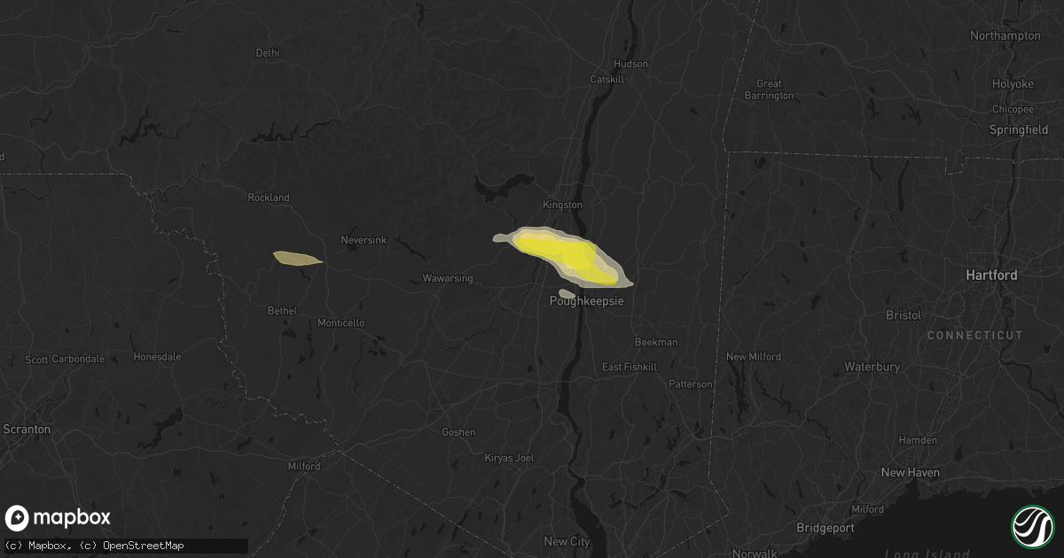Hail map in New Paltz, NY on June 6, 2026