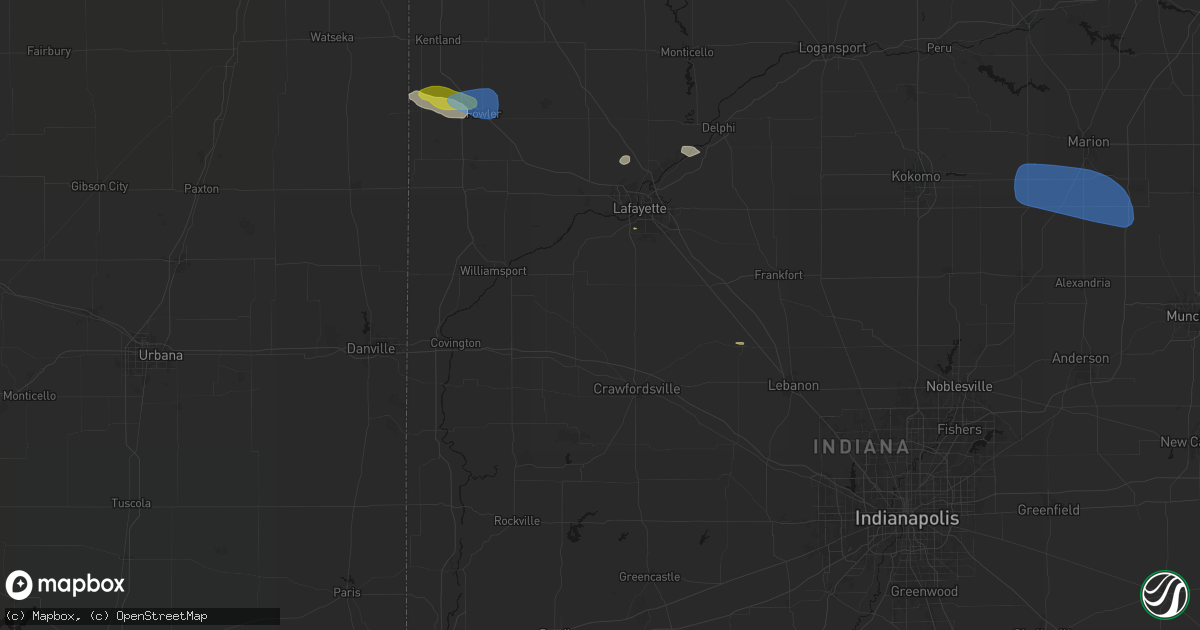 Hail map in New Richmond, IN on June 6, 2026