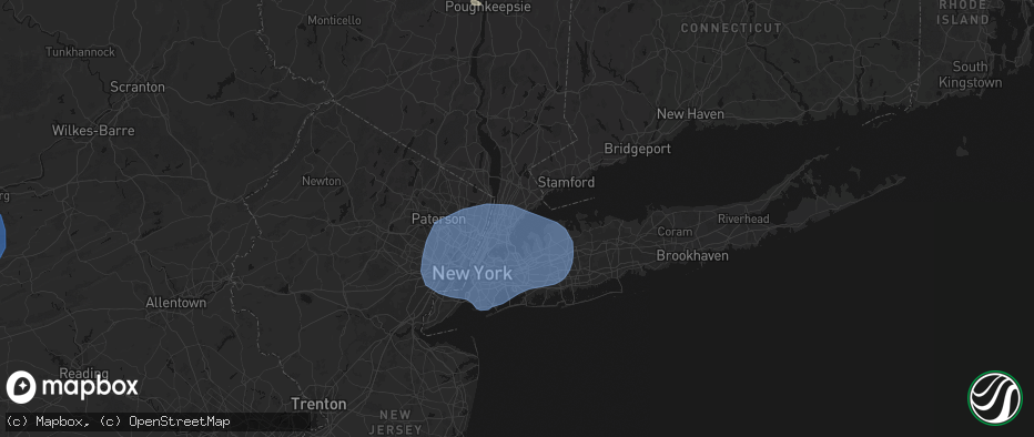 Hail map in New Rochelle, NY on June 6, 2026