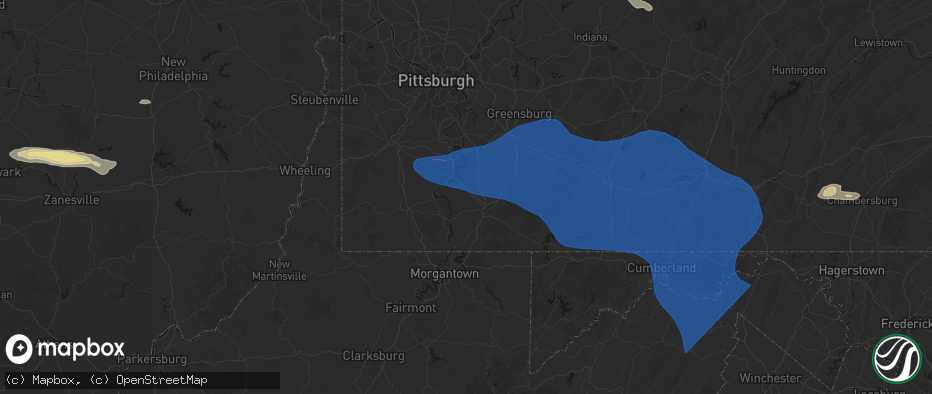 Hail map in New Salem, PA on June 6, 2026