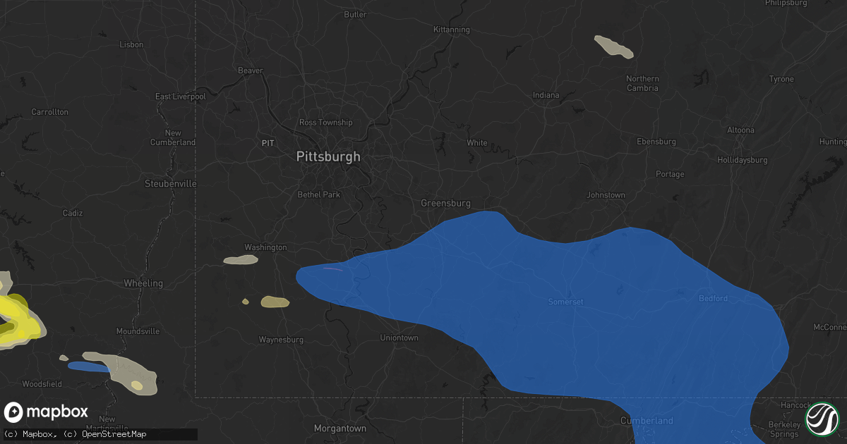 Hail map in New Stanton, PA on June 6, 2026