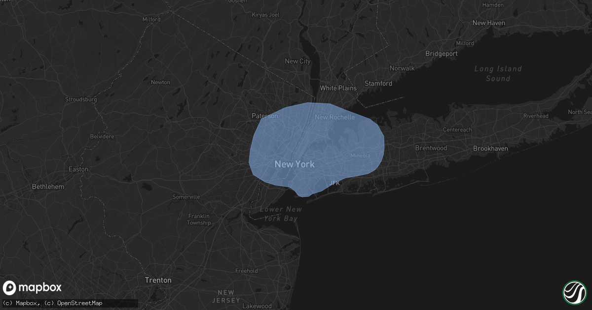 Hail map in New York, NY on June 6, 2026