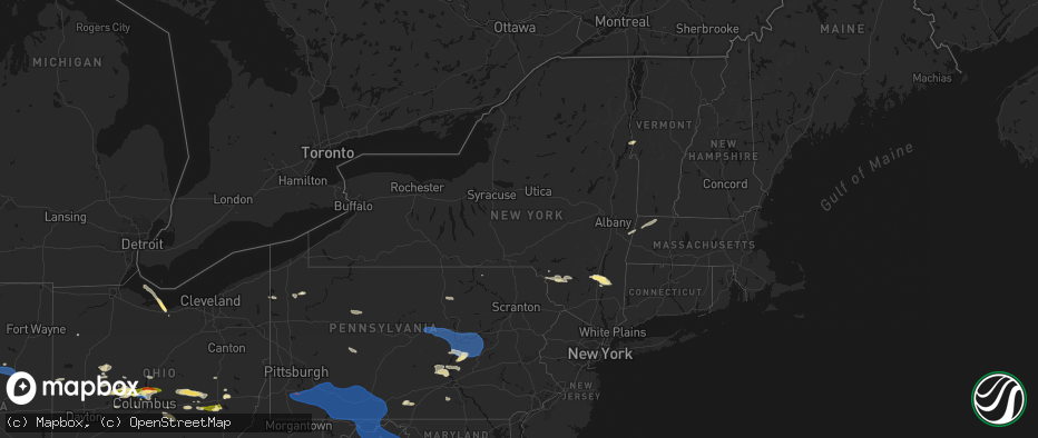 Hail map in New York on June 6, 2026