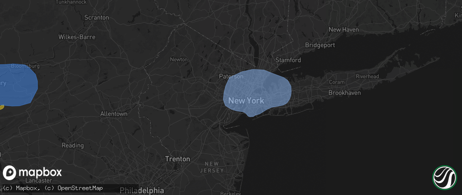 Hail map in Newark, NJ on June 6, 2026