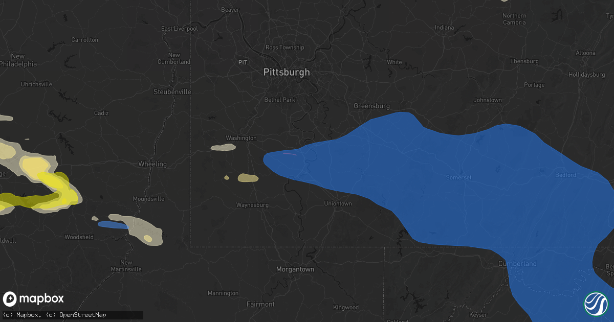 Hail map in Newell, PA on June 6, 2026