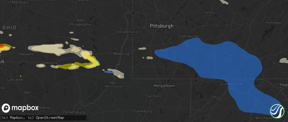 Hail map in Nineveh, PA on June 6, 2026