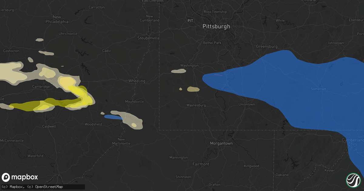 Hail map in Nineveh, PA on June 6, 2026