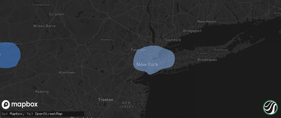 Hail map in North Arlington, NJ on June 6, 2026