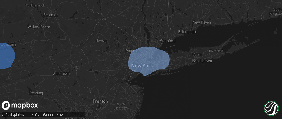 Hail map in North Bergen, NJ on June 6, 2026