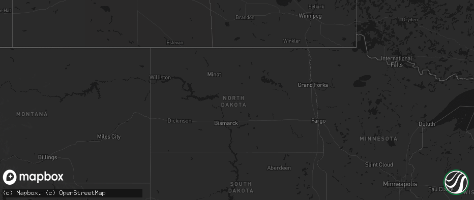 Hail map in North Dakota on June 6, 2026