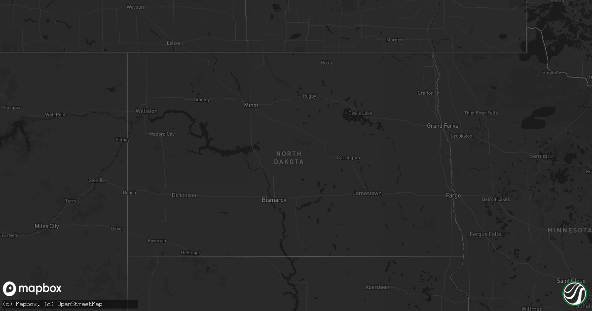 Hail map in North Dakota on June 6, 2026