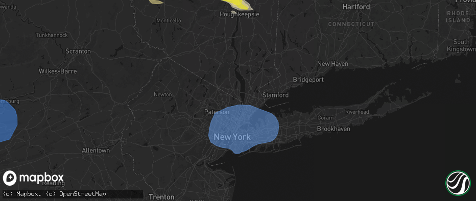 Hail map in Northvale, NJ on June 6, 2026