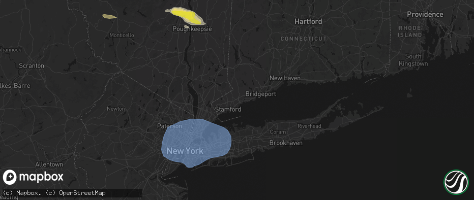 Hail map in Norwalk, CT on June 6, 2026