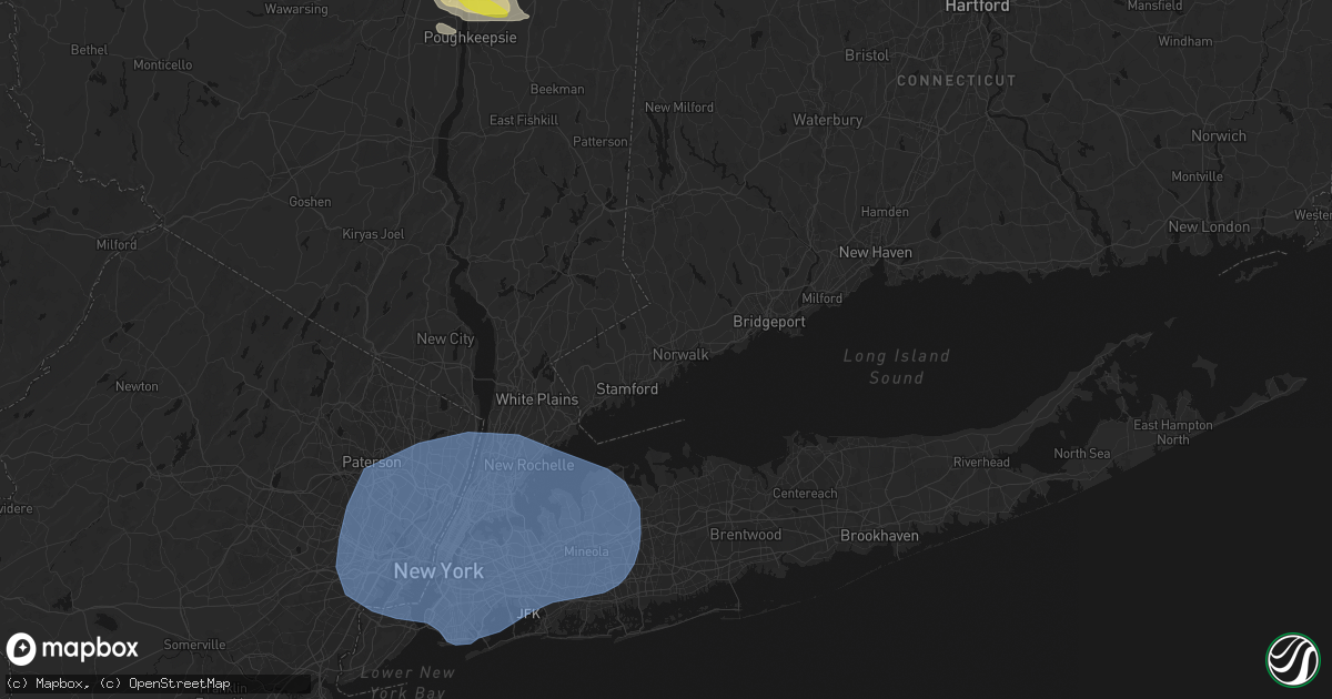 Hail map in Norwalk, CT on June 6, 2026
