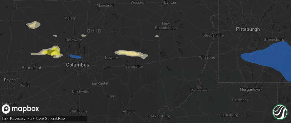 Hail map in Norwich, OH on June 6, 2026